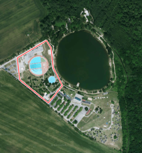 Satelitná snímka Termálneho kúpaliska vo Vincovom lese Sládkovičovo.