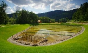 Prírodné biokúpalisko Levoča je rybník nachádzajúci sa uprostred trávnatého poľa.
