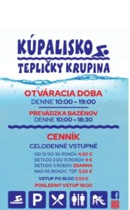 Plagát na Letné kúpalisko Tepličky v Českej republike.