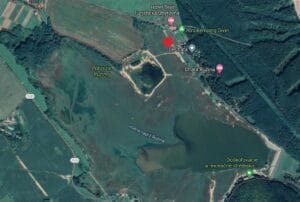 Mapa Google zobrazujúca polohu jazera Vodná nádrž Ružiná.