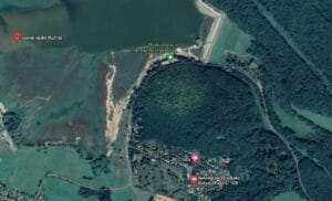 Mapa Google zobrazujúca malebné jazero Vodná nádrž Ružiná.