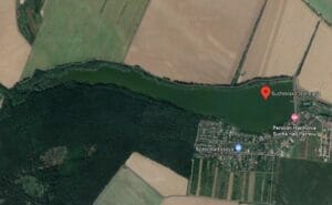 Mapa Google zobrazujúca polohu jazera Vodná nádrž Suchá nad Parnou.