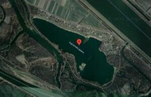 Mapa Google zobrazujúca polohu jazera Vojčianske jazero (Vojka).