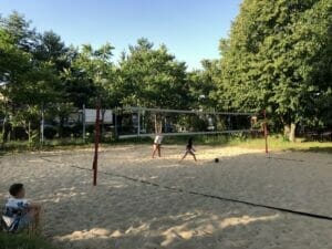 Pieskové volejbalové ihrisko Zelená Voda na pláži na Pláži Koliba (Perla) v Novom Meste nad Váhom.